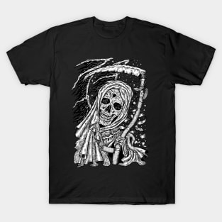 Grim Reaper Skull Design (14) T-Shirt